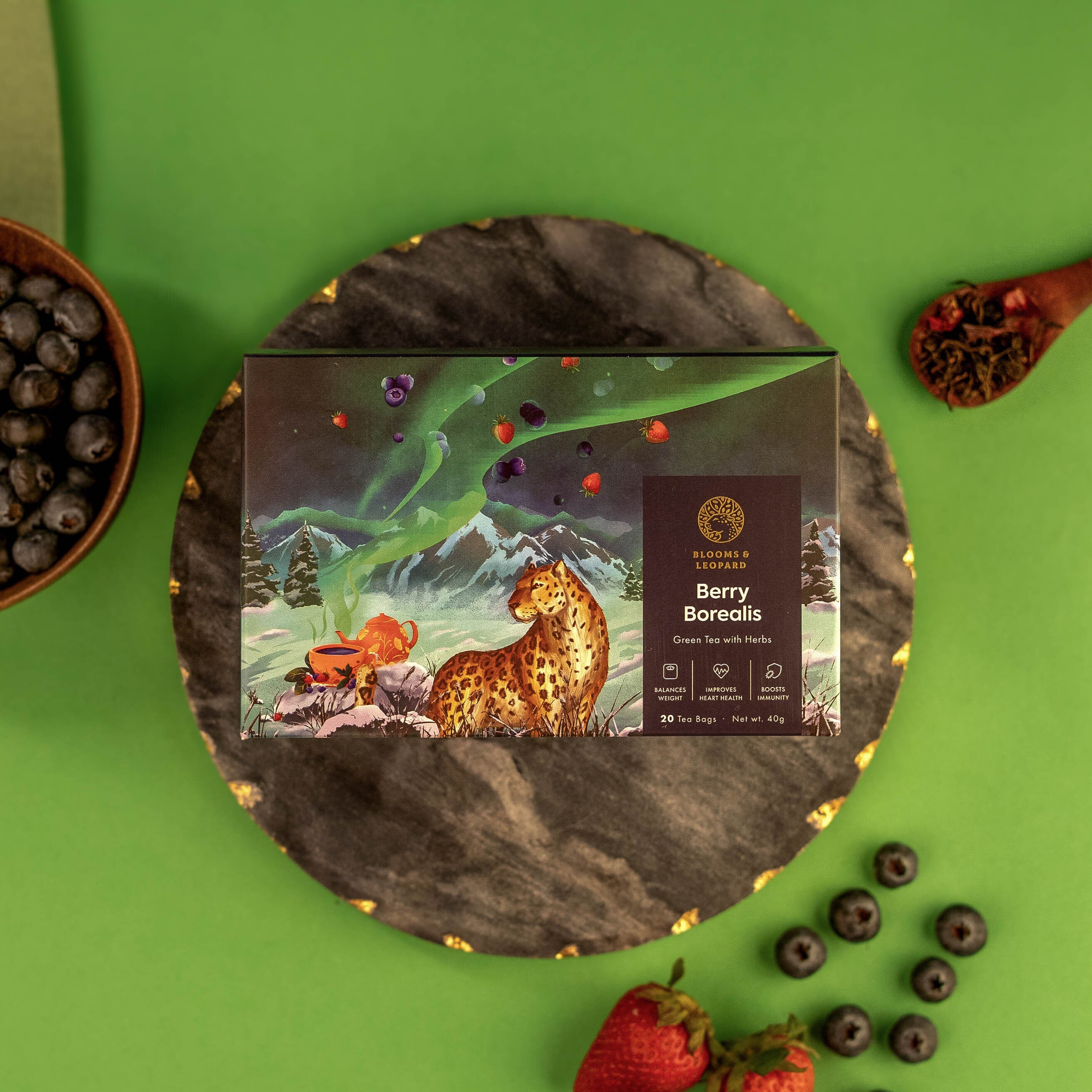 Berry Borealis – Blooms & Leopard